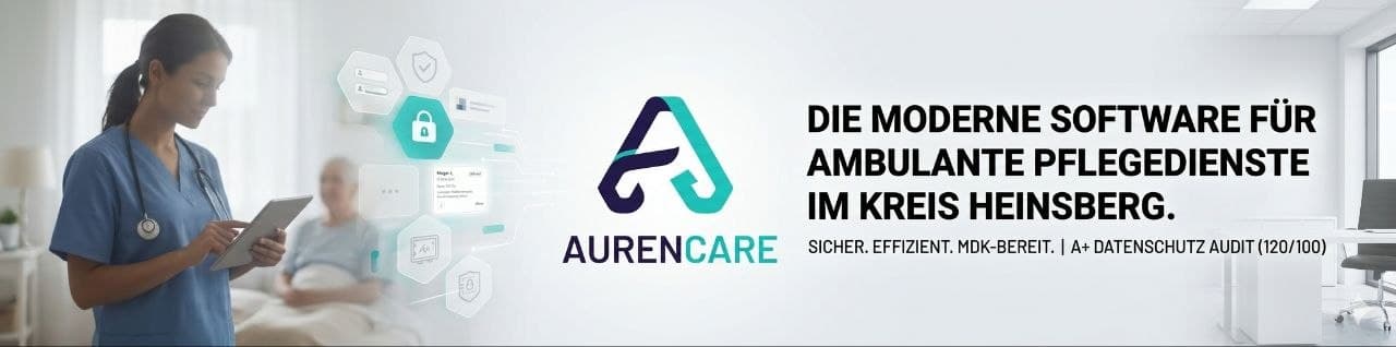 Aurencare Banner: Die moderne Software für ambulante Pflegedienste im Kreis Heinsberg